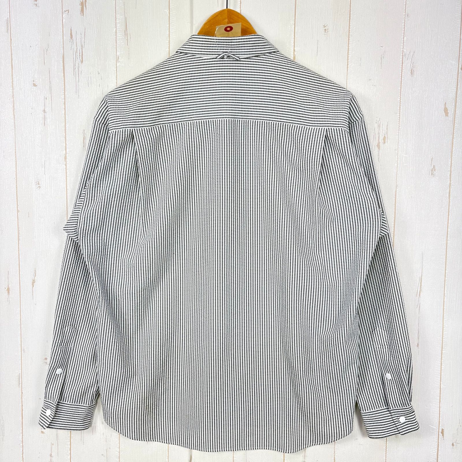 ✉️Men's S ホワイト系 Ridge Mountain Gear ( リッジマウンテンギア ) ベーシック ロングスリーブ シャツ ストライプ Basic Long Sleeve Shirt 