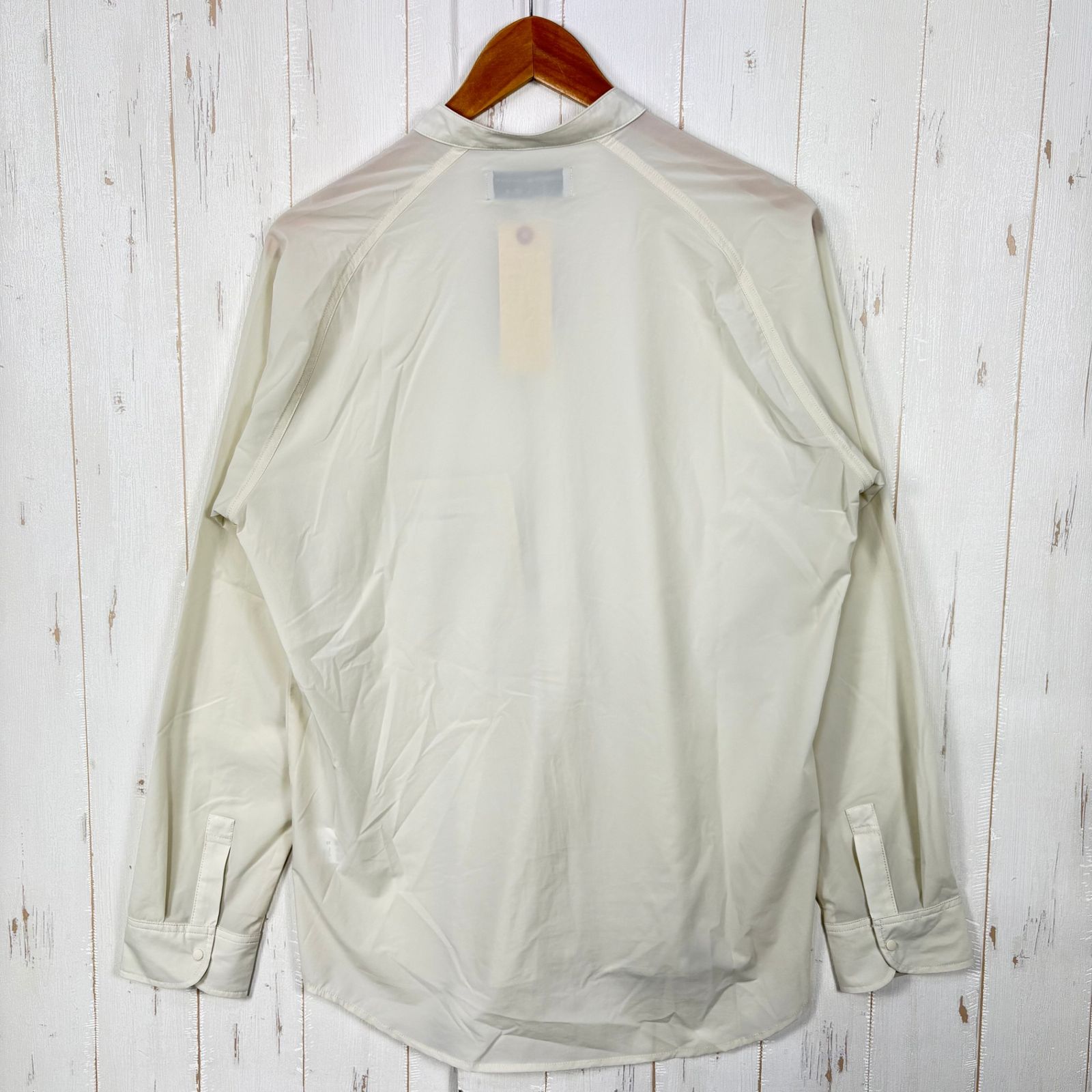 ✉️Unisex 4 アイボリー系 Axesquin Elements ( アクシーズクインエレメンツ ) ソフト シェル の バンド カラー シャツ Soft Shell Band Collar Shirt ナイロン ウェア トップス インナー