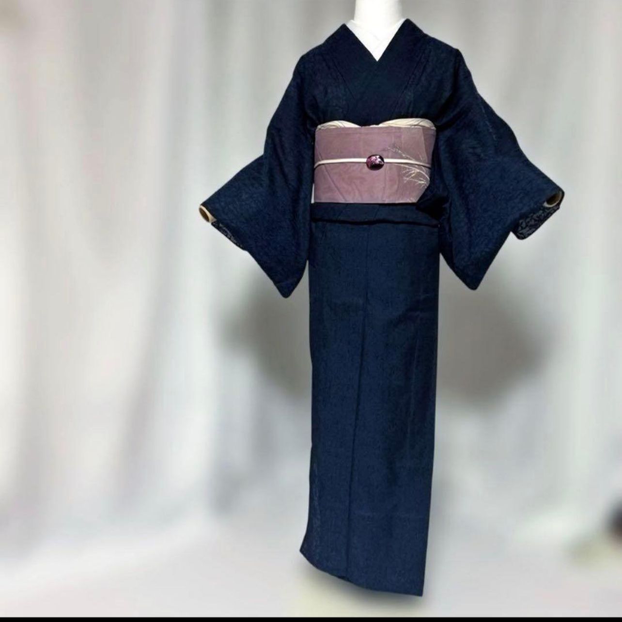 紋紗 色無地 フルセット 夏帯 きねや帯揚げ 新品帯締め 七宝焼帯留 美