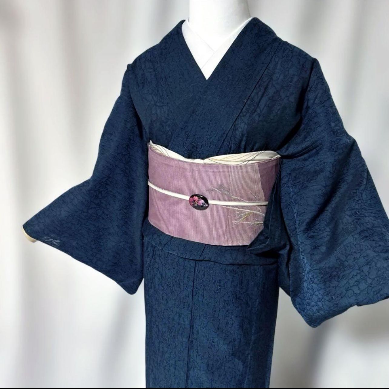 紋紗 色無地 フルセット 夏帯 きねや帯揚げ 新品帯締め 七宝焼帯留 美