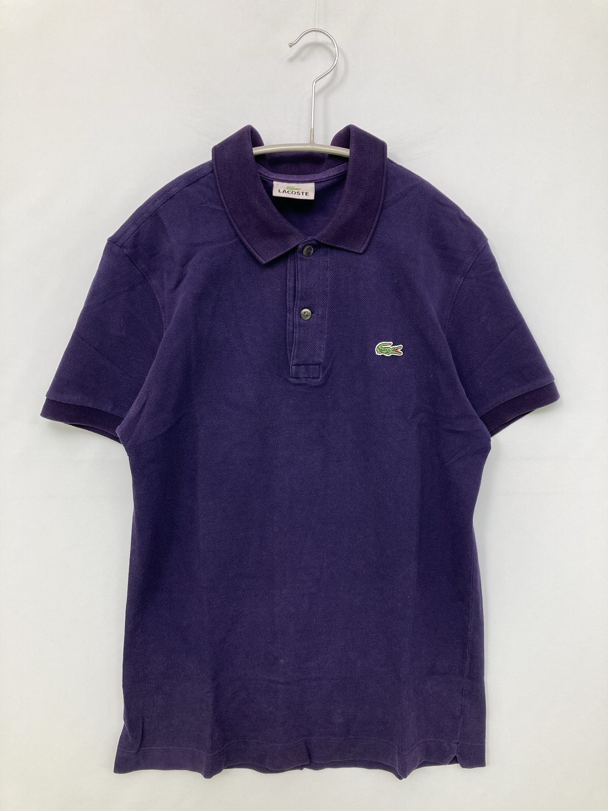 LACOSTE ラコステ ポロシャツ 3 パープル 無地 ワンポイント ブランドロゴ 半袖 メンズ レディース