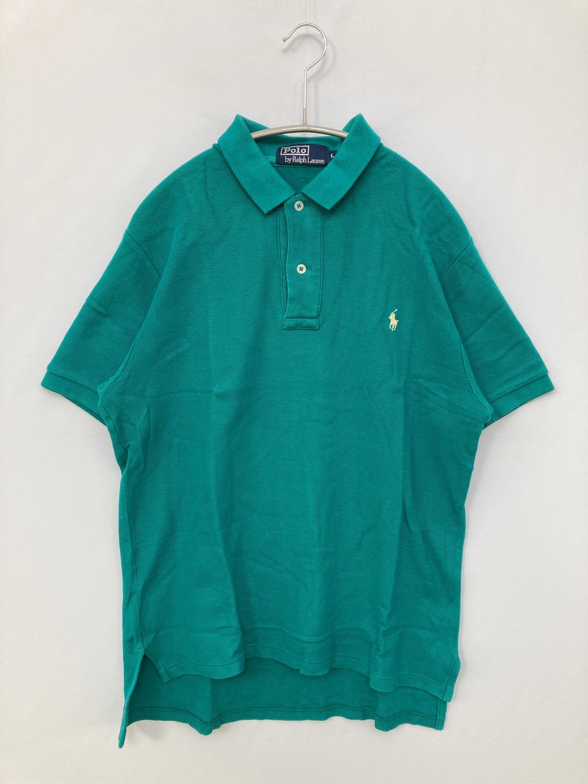 Polo by Ralph Lauren ポロバイラルフローレン ポロシャツ L グリーン 無地 ワンポイント ブランドロゴ 半袖 メンズ