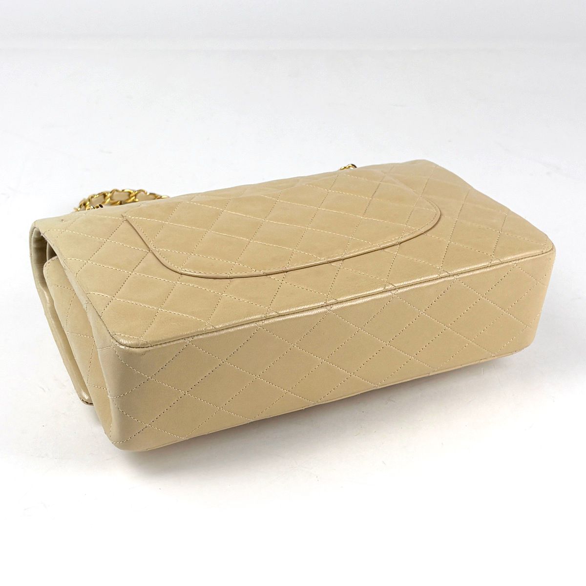 シャネル CHANEL マトラッセ Wフラップ チェーン ショルダーバッグ ココマーク ショルダーバッグ レザー ベージュ A01112 レディース 【中古】