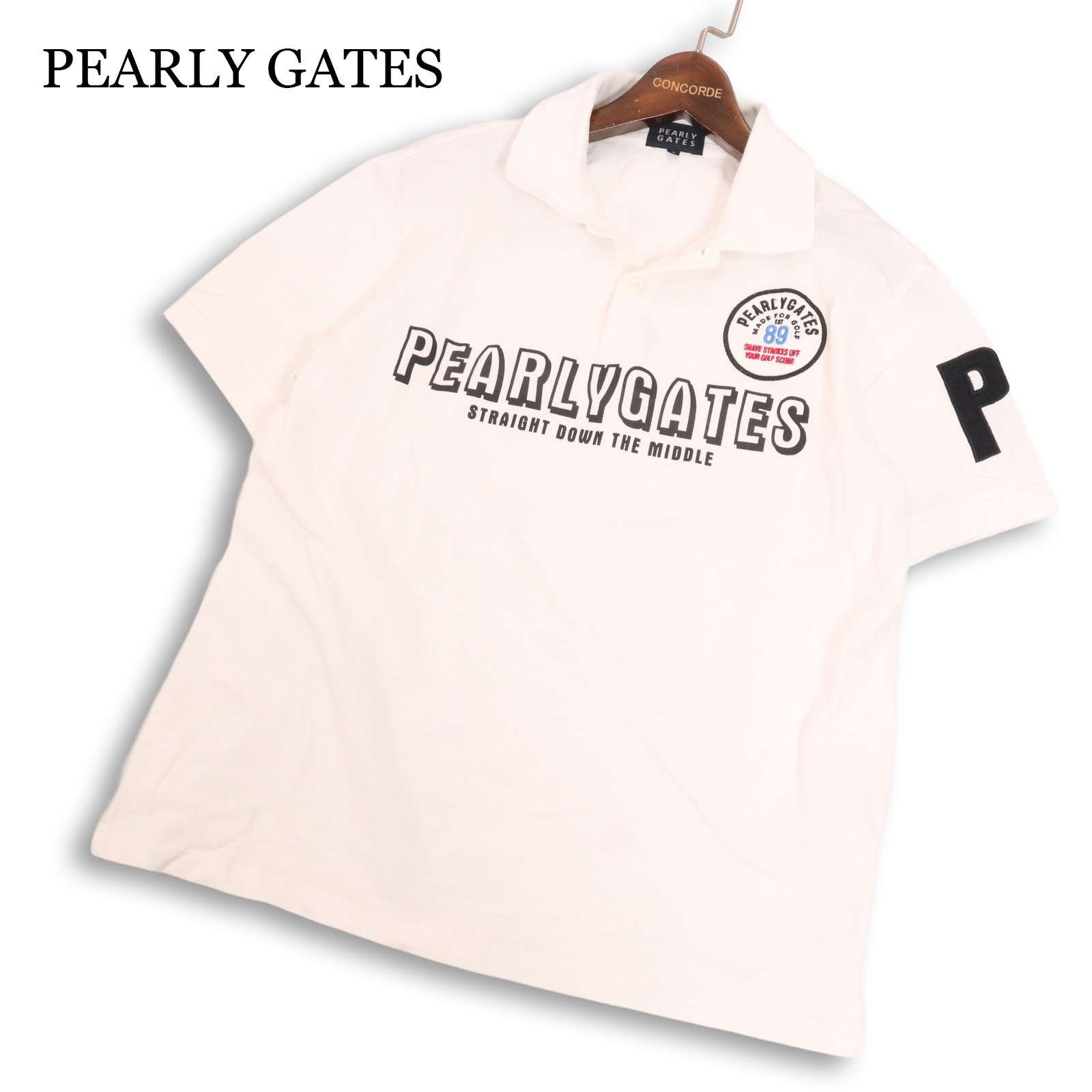 PEARLY GATES パーリーゲイツ ゴルフ 春夏☆ 半袖 鹿の子 ロゴプリント 