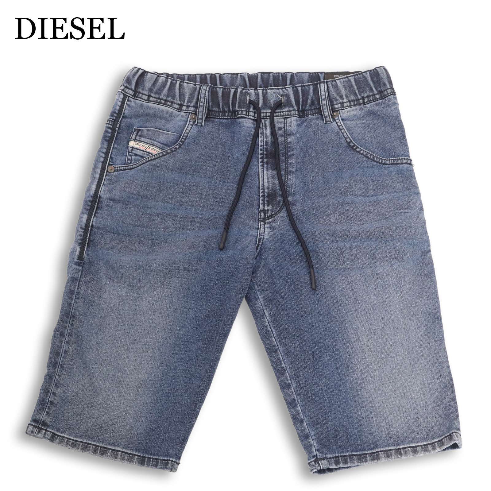 DIESEL ディーゼル 【D-KROOSHORT-NE】 USED加工★ スウェット デニム ショート パンツ ジョグ ジーンズ Sz.28 メンズ