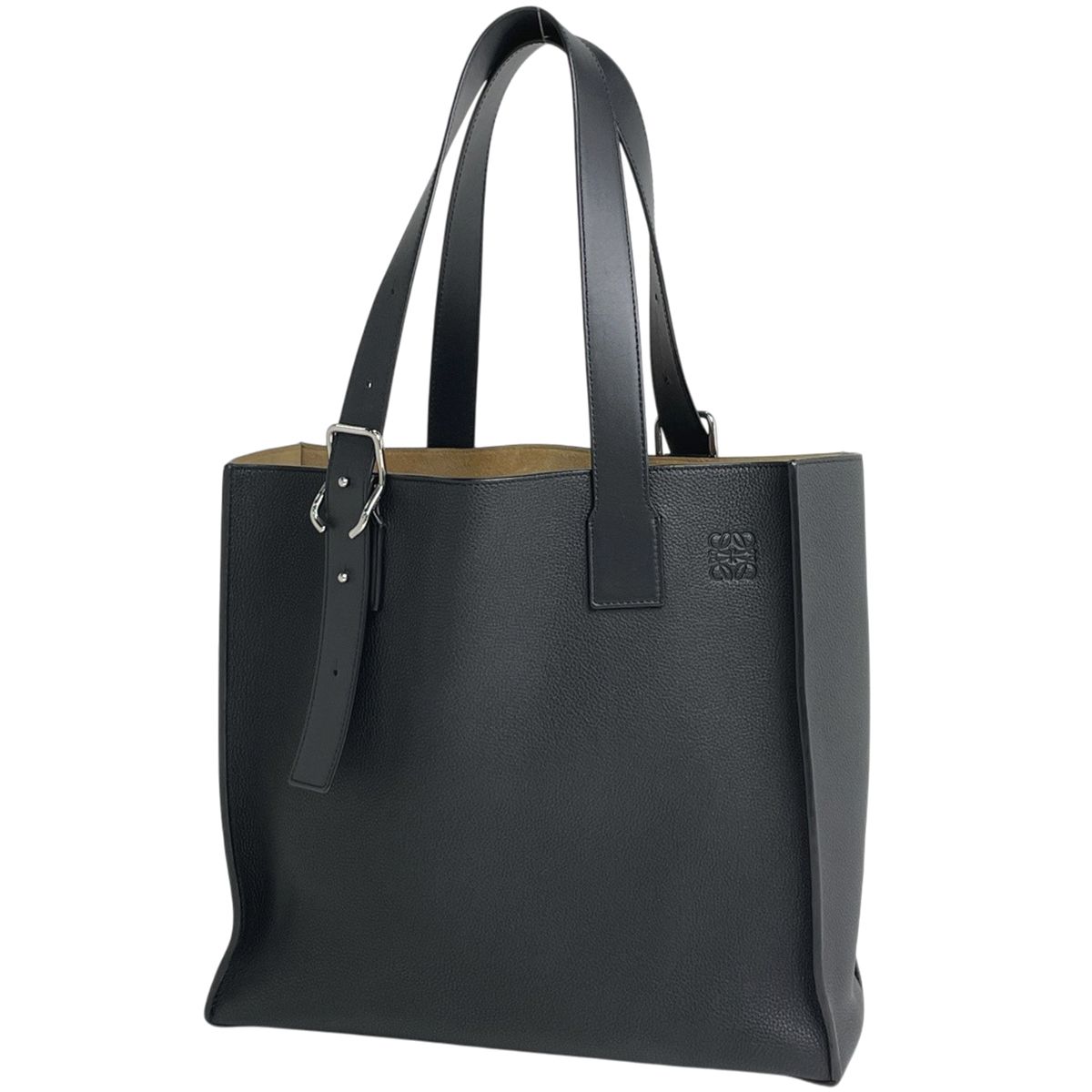 ロエベ LOEWE アナグラム バックルホリゾンタル トートバッグ レザー