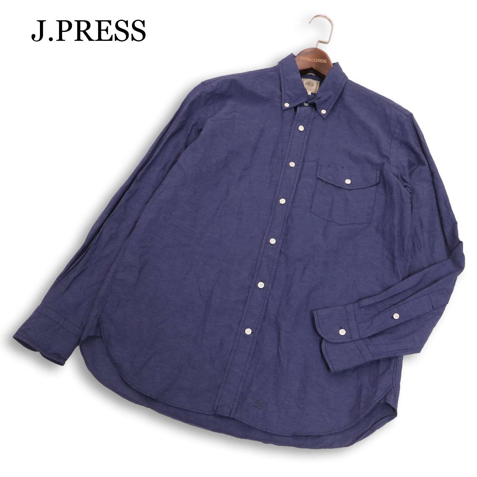 23SS★ J.PRESS ジェイプレス 春夏★ 【HYBRID LINEN】 長袖 ハイブリッド リネン ボタンダウン シャツ Sz.M メンズ