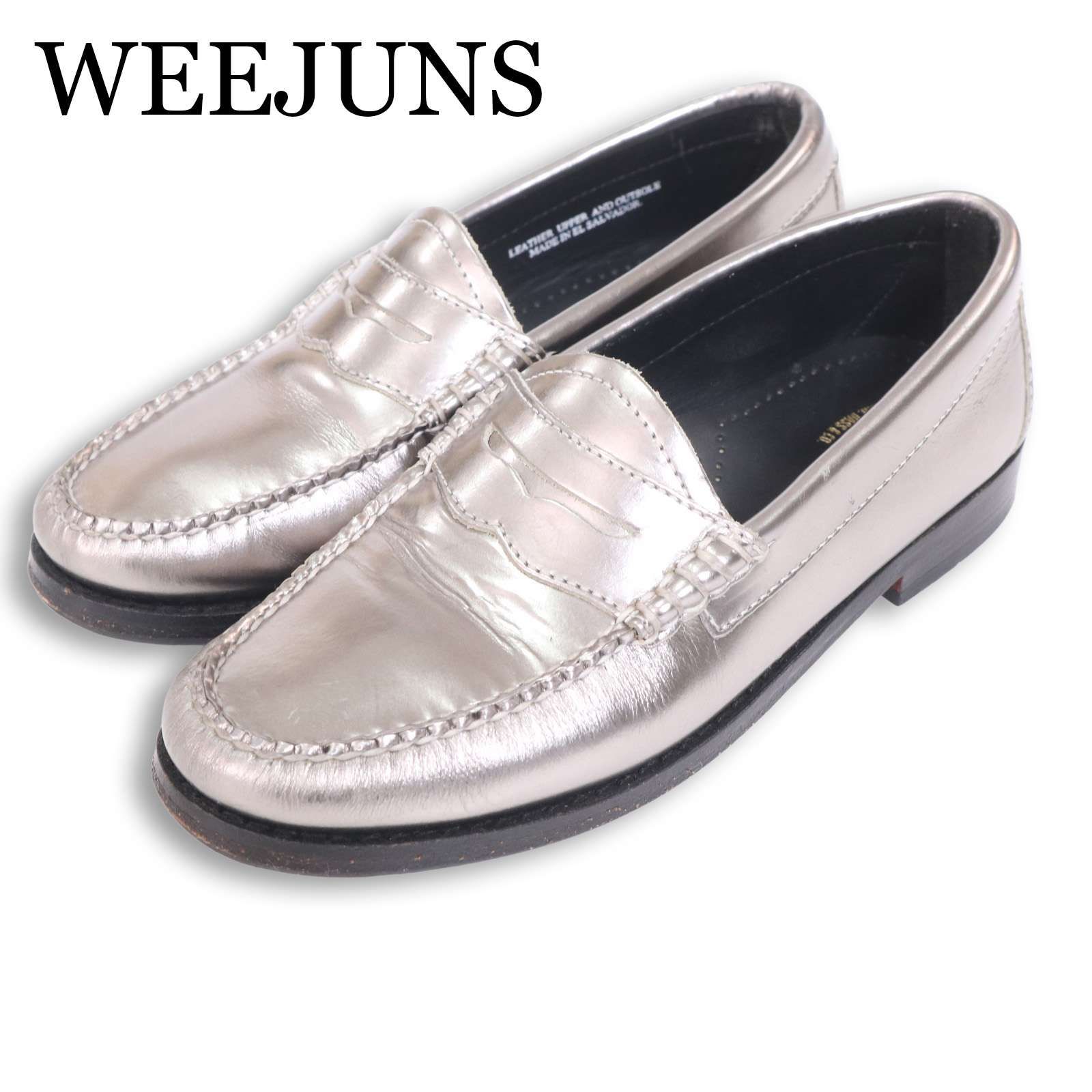 G.H.BASS&CO. ジーエイチバス WEEJUNS ウィージャンズ 通年★ メタリック コイン ローファー シューズ z.36 レディース