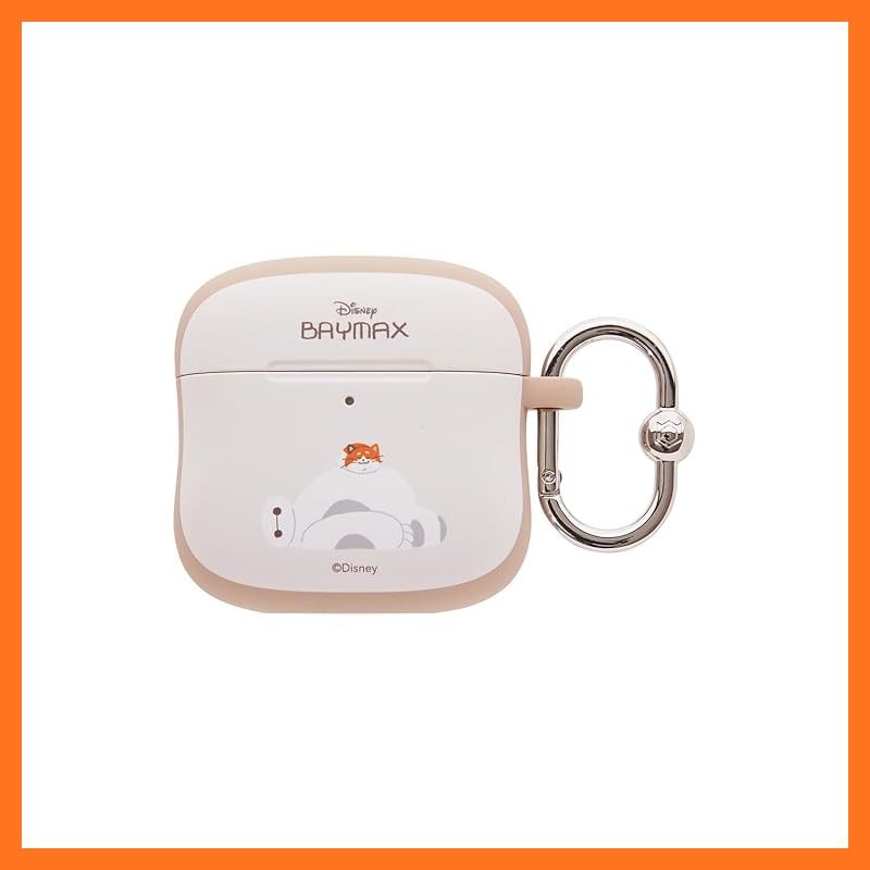 【新品】 iFace AirPods 第4世代 対応 ケース First Class Cafe ディズニー キャラクター (ベイマックス&モチ/寝転び/ホワイト)【 耐衝撃 衝撃吸収 カラビナ付き ワイヤレス充電対応 airpods4 アイフェイス ベイマック