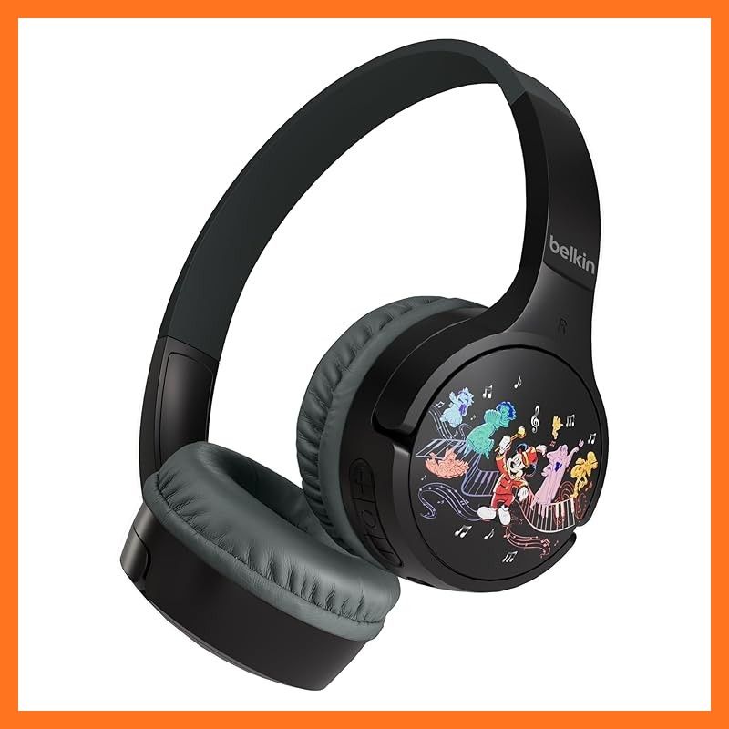 【新品】 【ディズニー創立100周年 MUSICAL WONDER限定モデル】Belkin 子供用 ワイヤレスヘッドフォン ヘッドセット 通話マイク搭載 音量制限機能 ボイスチャット マイク付き 最大30時間連続再生 Bluetooth5.0 防水対応 有線接