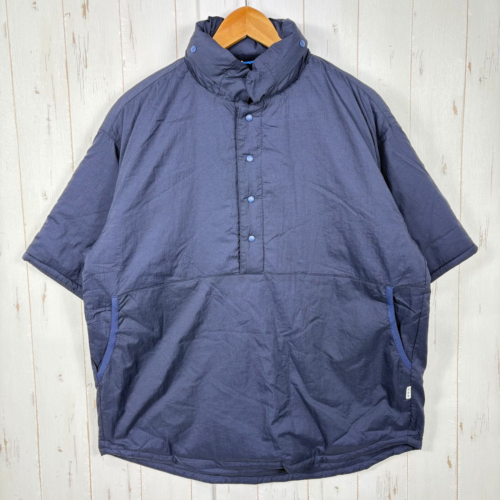 ?️Unisex 2 ネイビー系 迷迭香 ( マンネンロウ ) パデッド ショートスリーブ シャツ Padded Short Sleeve Shirt Navy z00058952 Navy 化繊インサレーション アウター ジャケット トップス