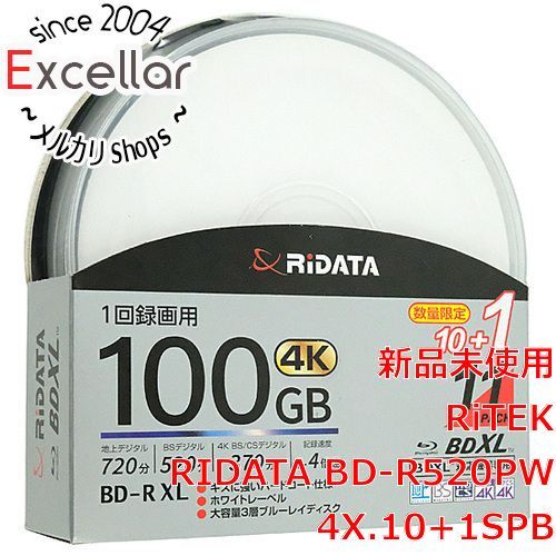 [bn:7] RiTEK　ブルーレイディスク RIDATA BD-R520PW4X.10+1SPB　BD-R XL 4倍速 11枚組