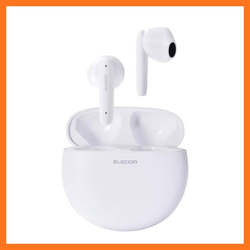 【新品】 エレコム ワイヤレスイヤホン イヤホン bluetooth 5.3 オシャレなラウンド型 タッチコントロール インナーイヤー型 SBC/AAC対応 自動ペアリング Type-C充電 ホワイト LBT-TWS17WH