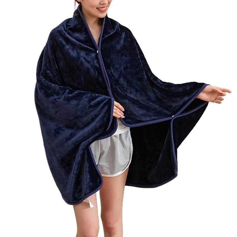 wearable blanket, lap cover, women's, 4 way blanket, warm, lightweight, soft half blanket, flannel, cold protection, washable, plain, all seasons