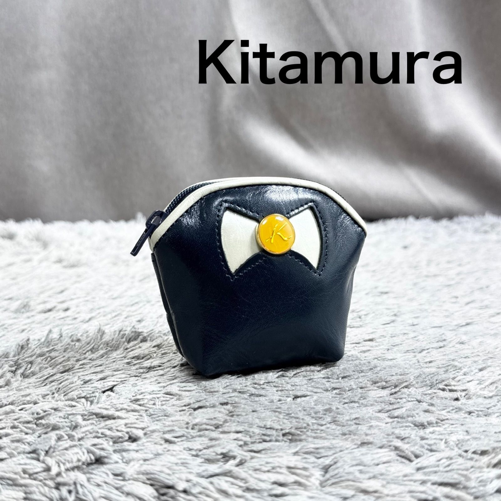 Kitamura キタムラ コインケース 小物入れ レザー ネイビー - メルカリ