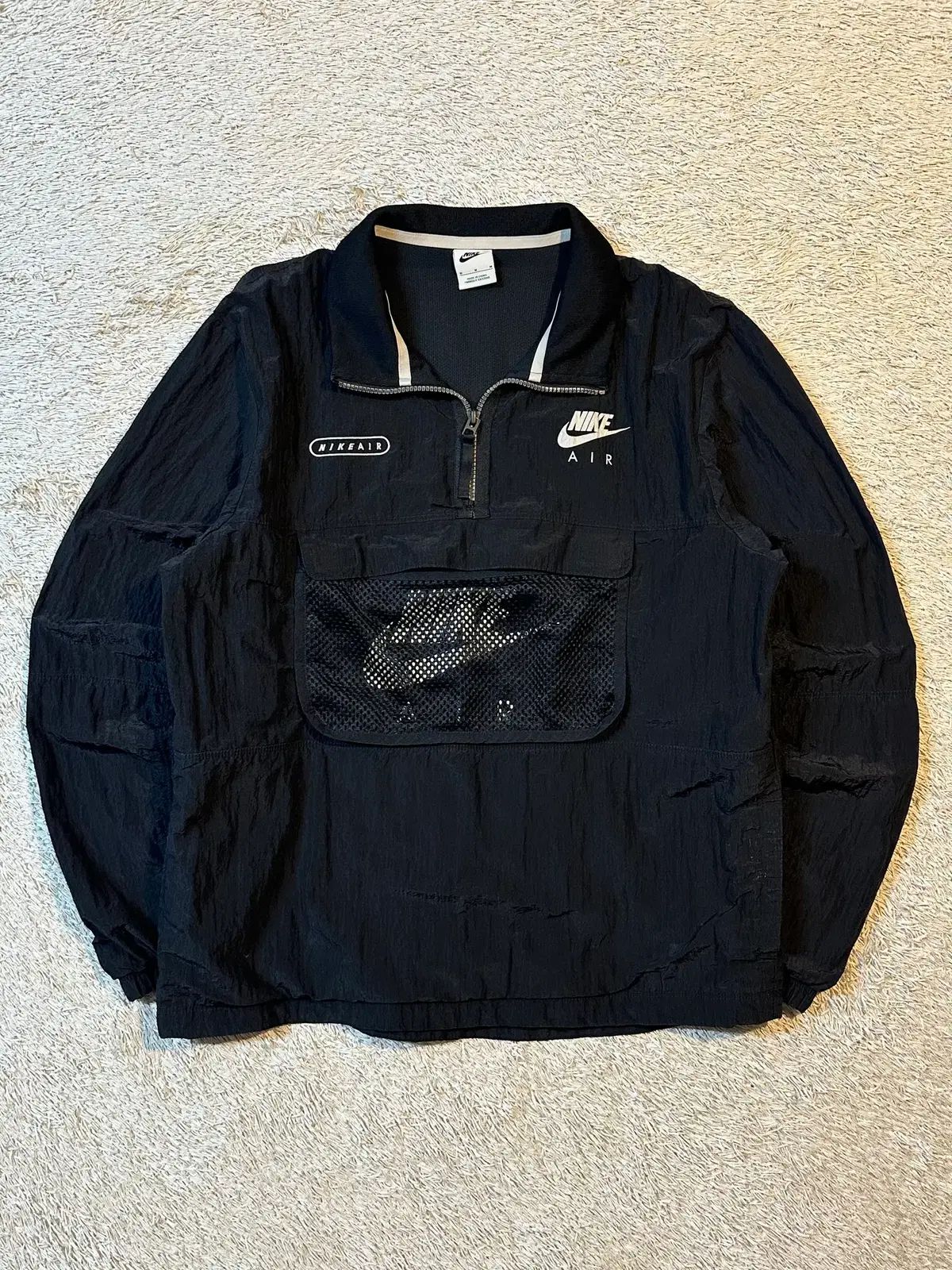 M NIKE ナイキ 新モデル エア ウーブン ラインド メッシュ テック アノラック ジャケット ブラック