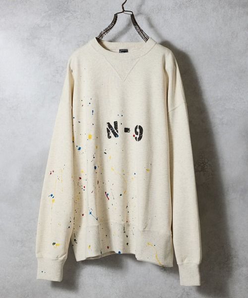 新品未使用 NUMBER (N)INE HAND PAINTED VINTAGE GAZETTE CREWNECK SWEATSHIRT(OATMEAL) ハンドペイントヴィンテージ ガゼット クルーネック スウェット 管理番号：115A-4950 12,791円