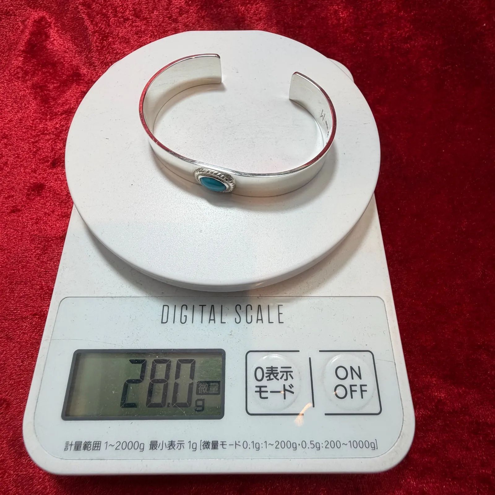 美品 銀縄 平打ちバングル ターコイズ 28g タディ&キング/TADY&KING 