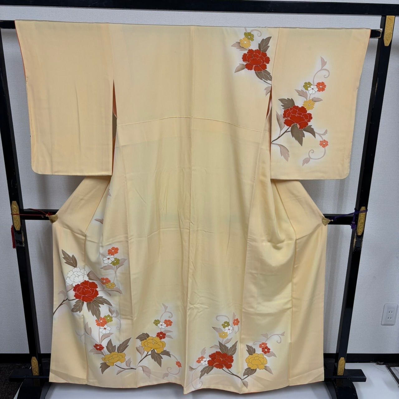 付下げ 花唐草 金彩 紋無し 訪問着 正絹 着物 MK-665 - メルカリ