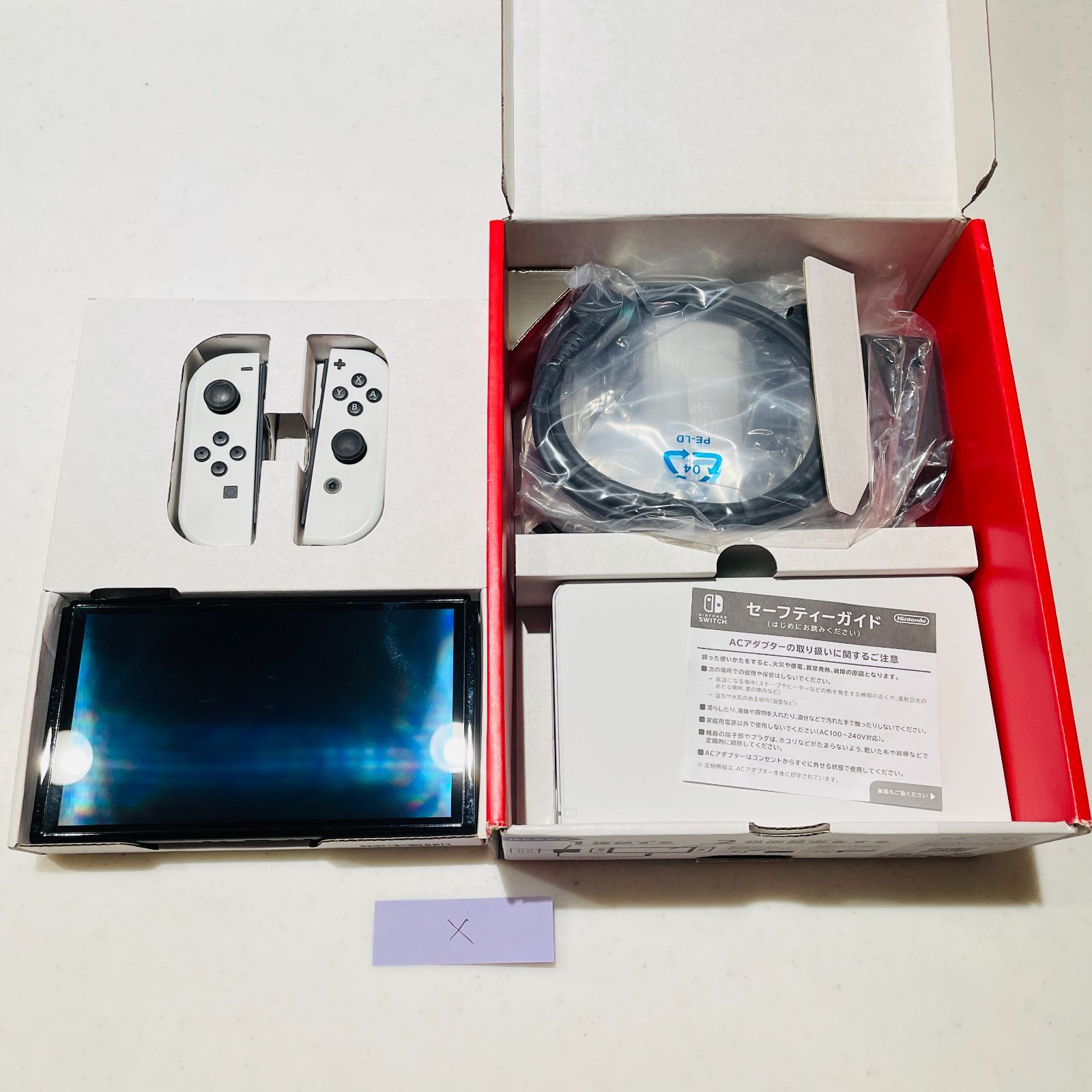 Switch 有機ELモデル ホワイト 動作良好 OLED 画面若干のスレあり 外箱 