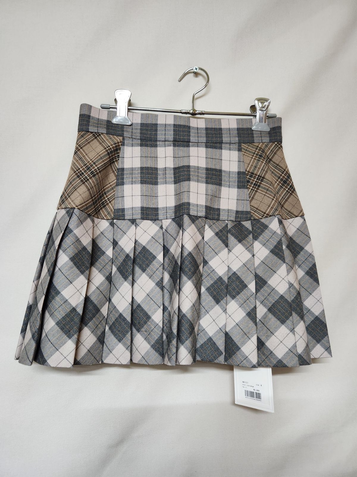 AND MARY／アンドマリー Coco Check Pleats Skirt／ココチェック