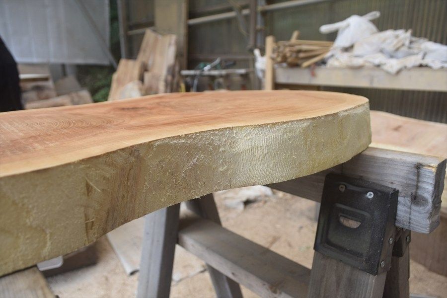 アウトレット ケヤキ(欅)の一枚板 長さ約74cm 幅約48cm 厚さ約6cm DIY