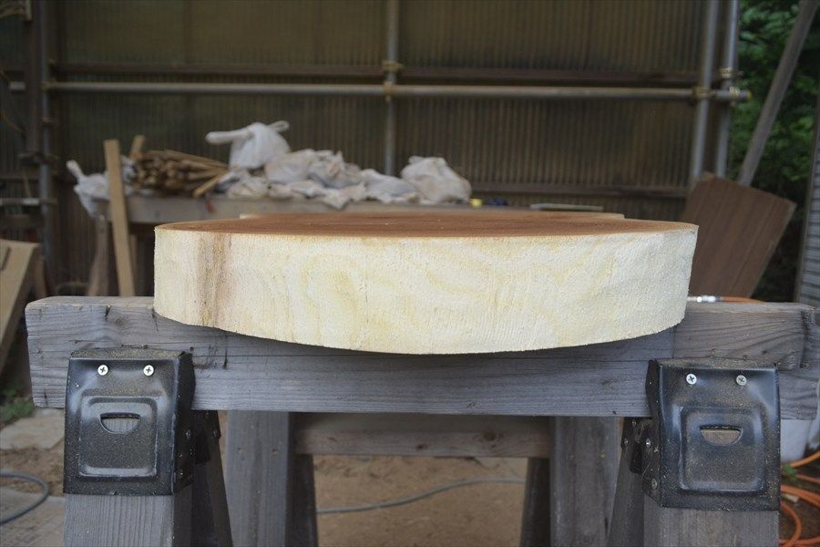 アウトレット ケヤキ(欅)の一枚板 長さ約74cm 幅約48cm 厚さ約6cm DIY