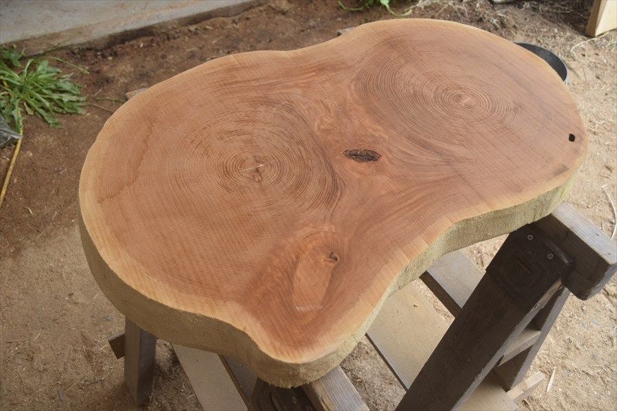 アウトレット ケヤキ(欅)の一枚板 長さ約74cm 幅約48cm 厚さ約6cm DIY