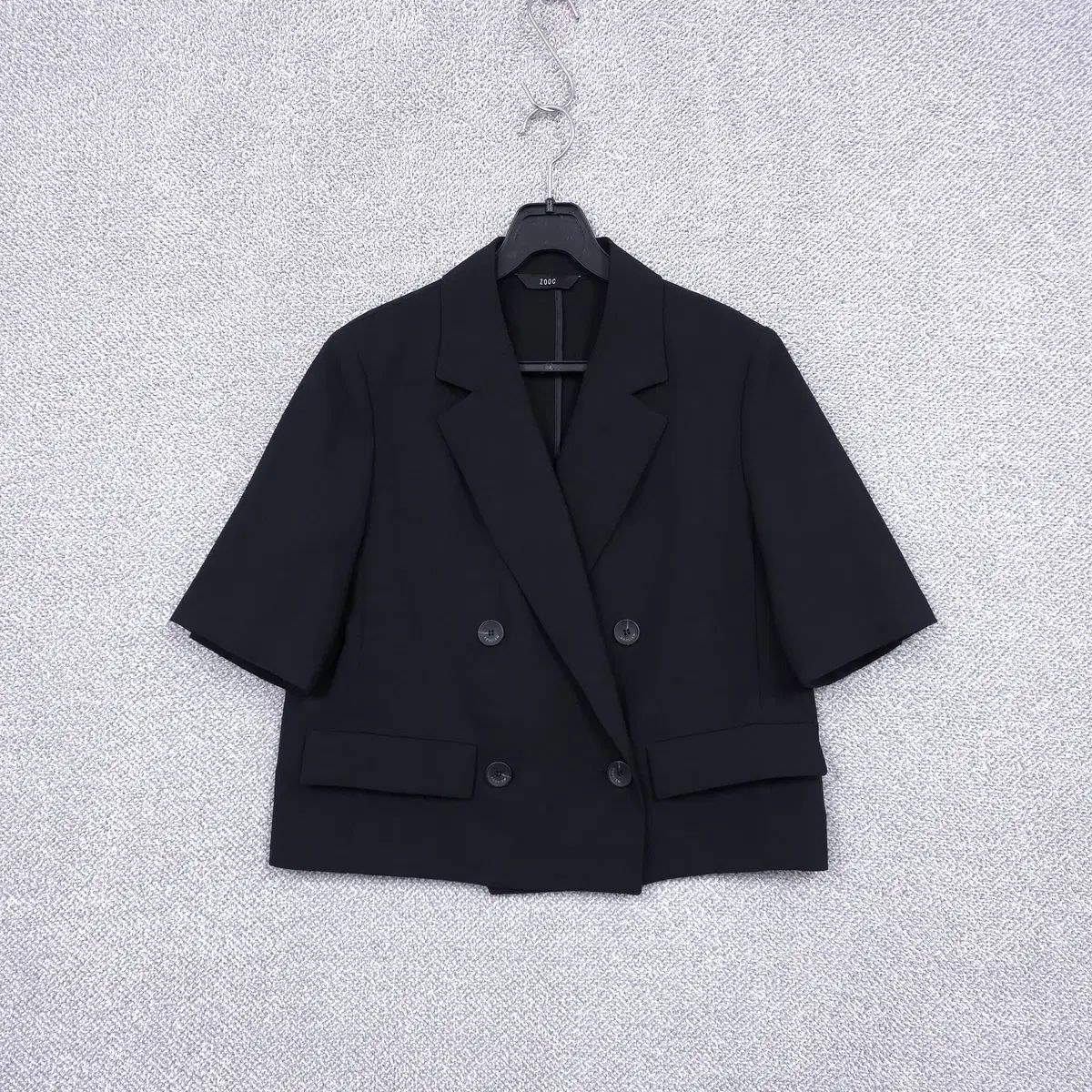 zooc(ジューク) 22SS レディース ブラック ショルダーパッド ダブル 半袖 ジャケット 55