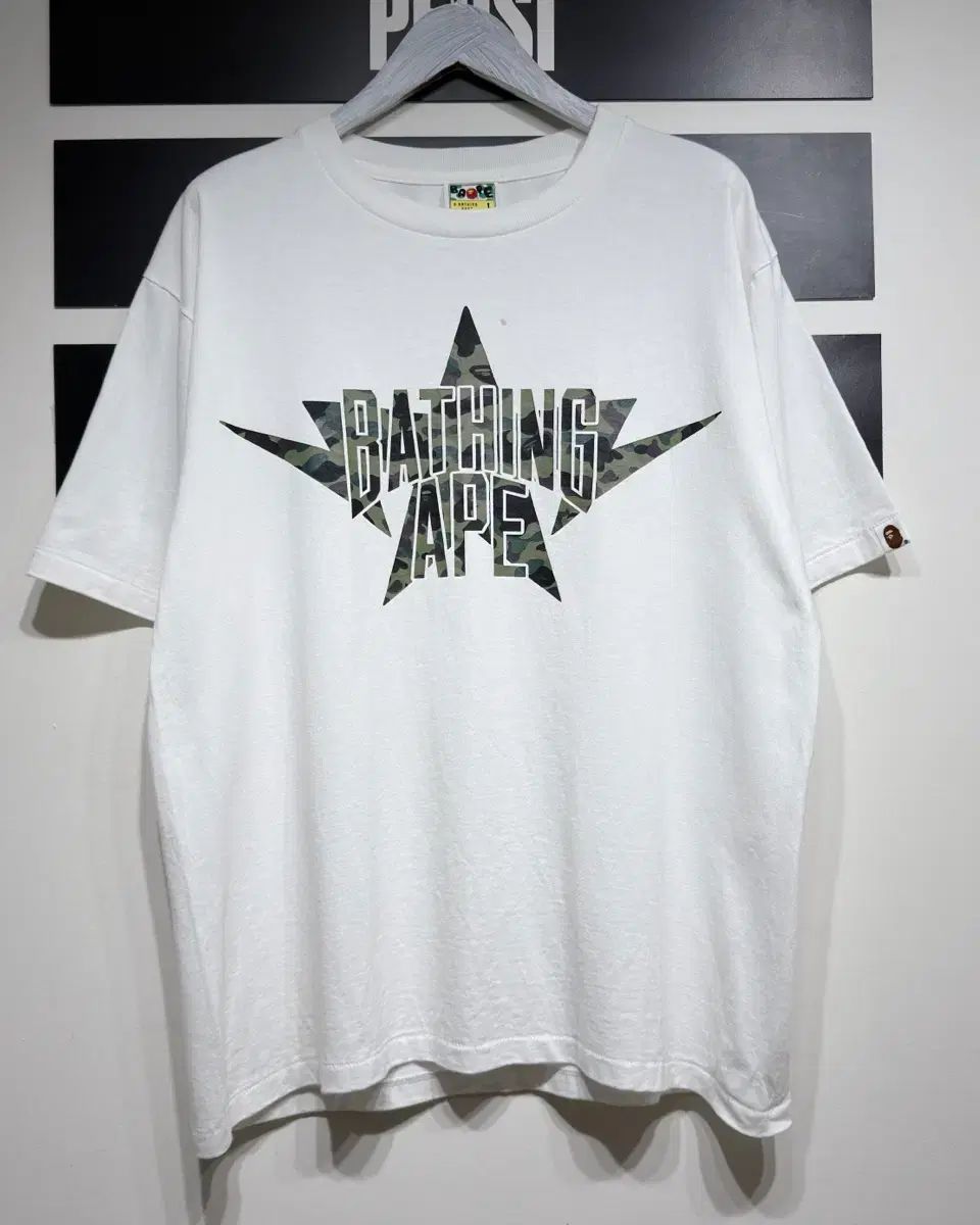 A BATHING APE アベイシングエイプ カモフラ ウール スター Tシャツ