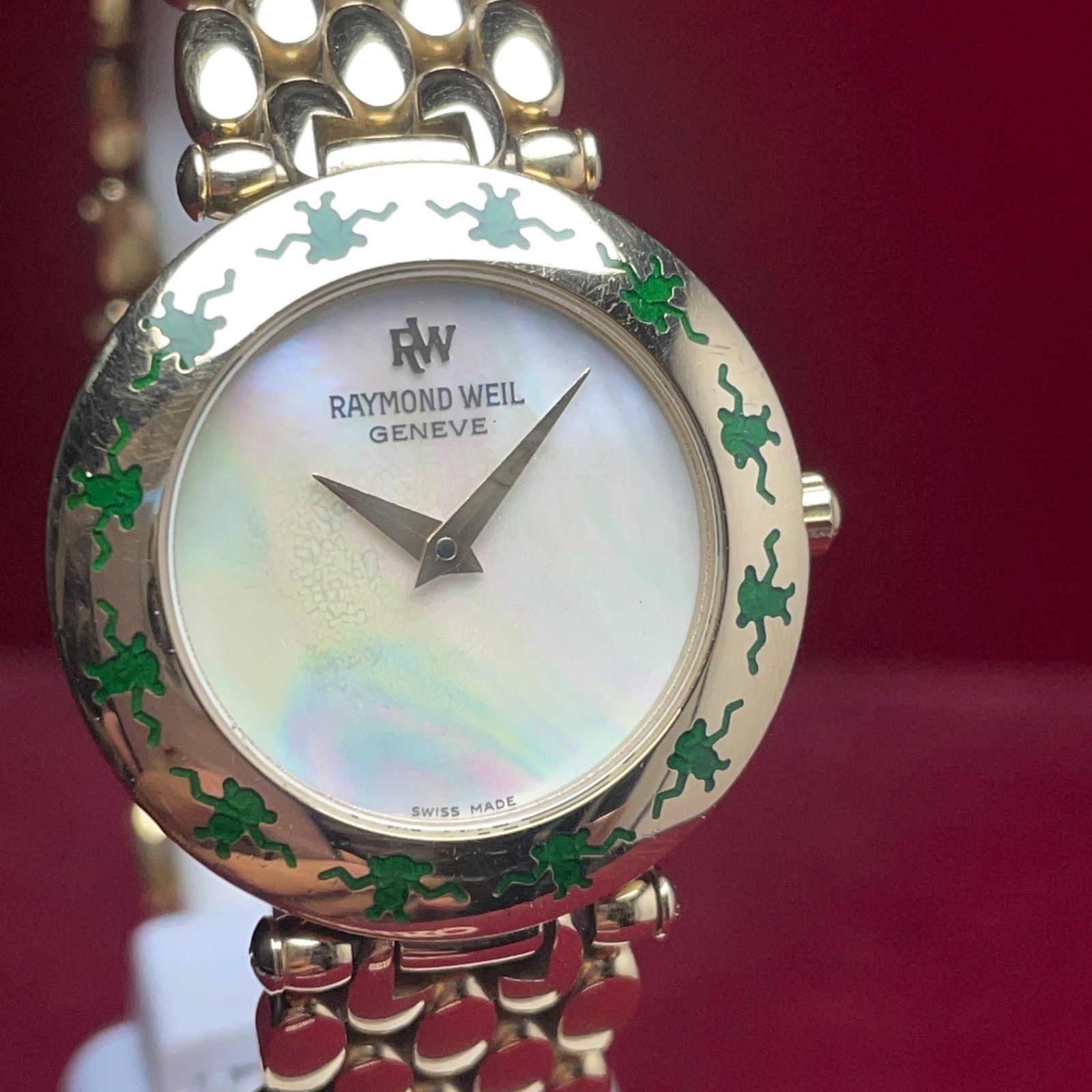 18KGP 希少ベゼル シェル文字盤 RAYMOND WEIL レイモンドウィル 
