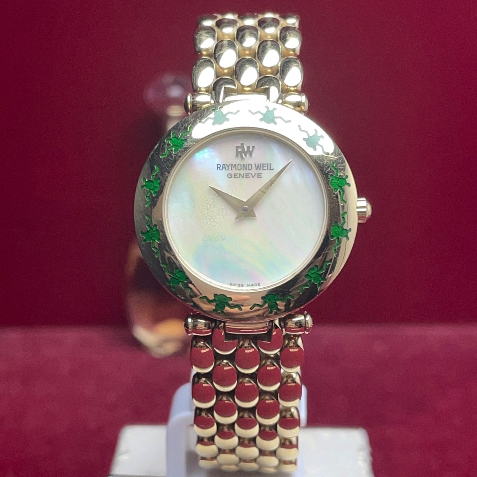 18KGP 希少ベゼル シェル文字盤 RAYMOND WEIL レイモンドウィル