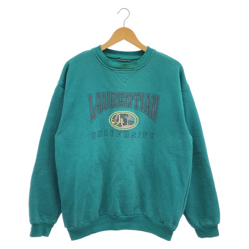 【中古】OLD ブランド不明 カレッジスウェット サイズ不明 グリーン[66]