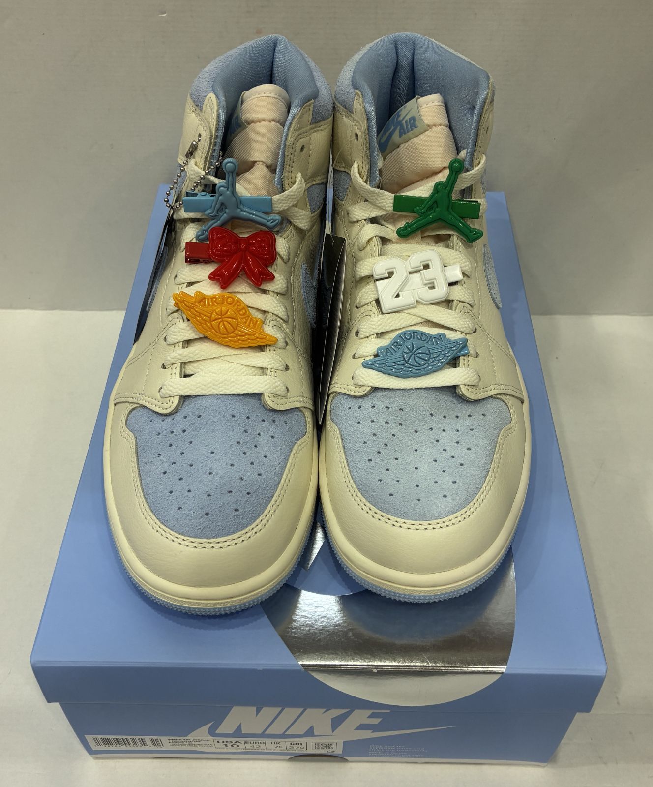 オオイタヤメイゲツ/ジョーダン【現品発送】管理80333 左足 ヤケ有 Nike Women's Air Jordan 1 High OG Psychic Blue US10 27