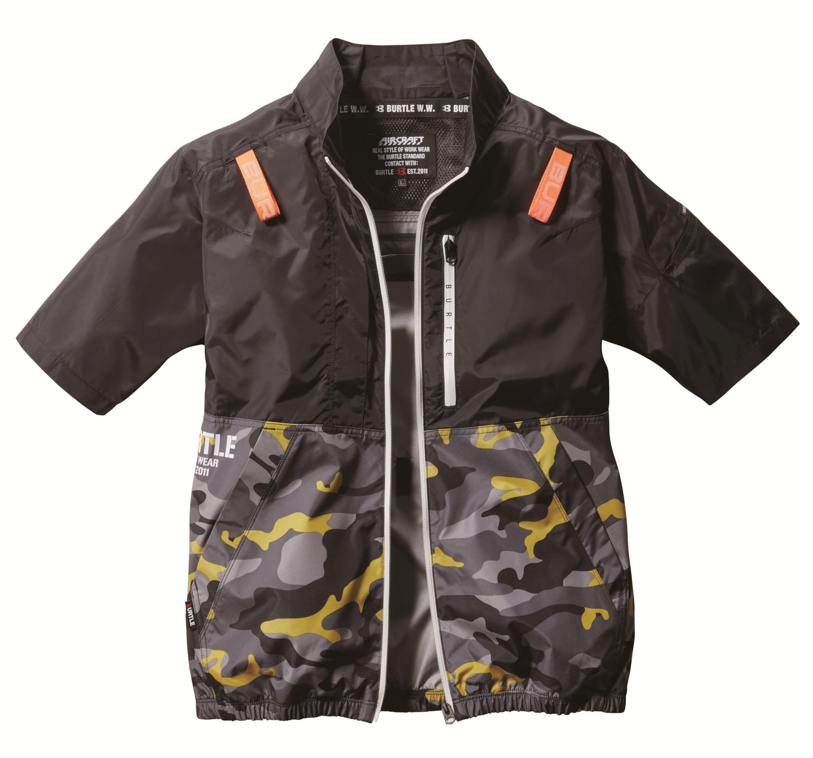 BURTLE バートル エアークラフト半袖ブルゾン(ユニセックス) 春夏用 イエローカモ AC2016 7 XXL [イエローカモ] [XXL]
