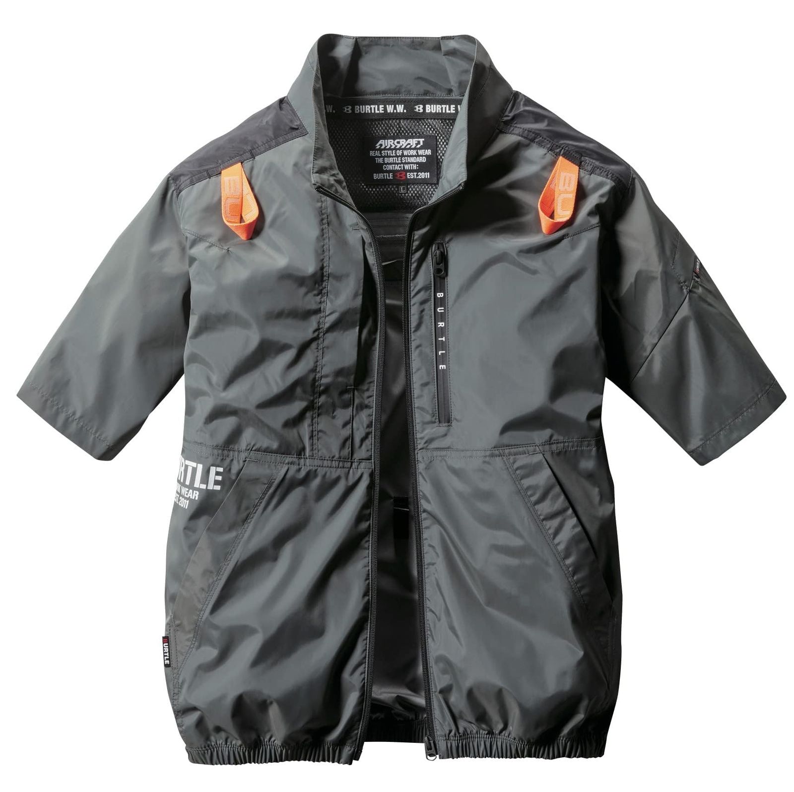 BURTLE バートル エアークラフト半袖ブルゾン(ユニセックス) 春夏用 ミルスグリーン AC2016 14 XXL [14.ミルスグリーン] [Free Size]
