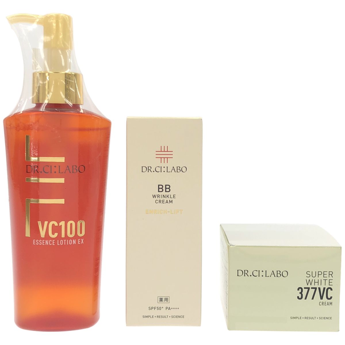 Z000 シーラボ VエッセンスローションEX R 150mL & 薬用BBクリーム エンリッチ リンクル R 30g & ホワイト377クリーム 50g 3点セット　ラスト1点！