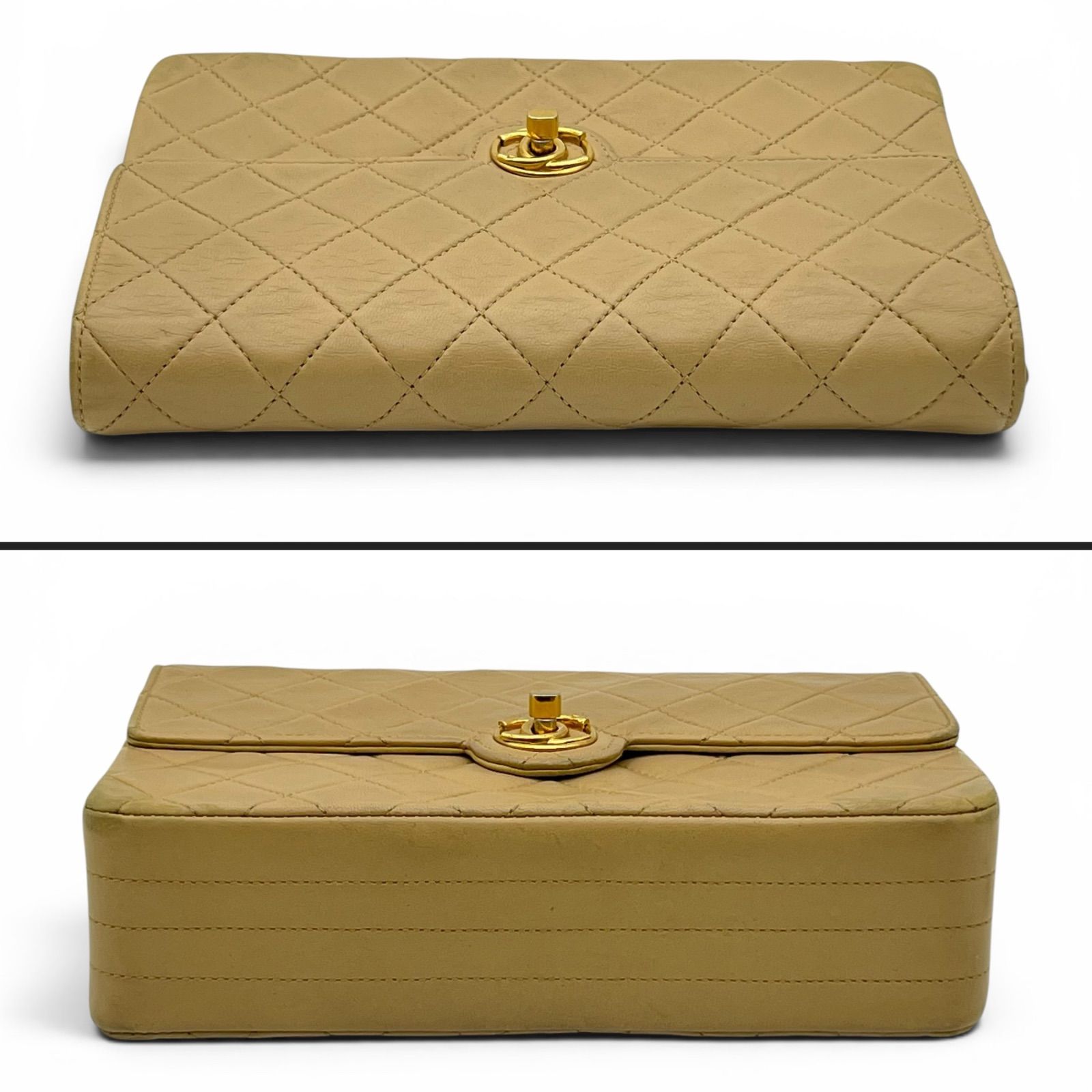 CHANEL シャネル ミニマトラッセ チェーンショルダー ベージュ 