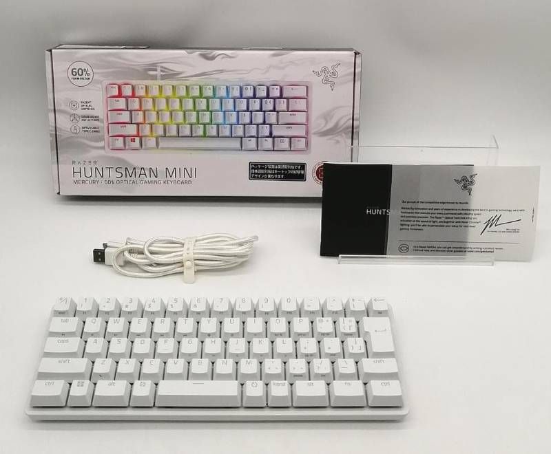 美品！Razerゲーミングキーボード テンキーレス 白 Huntsman Mini