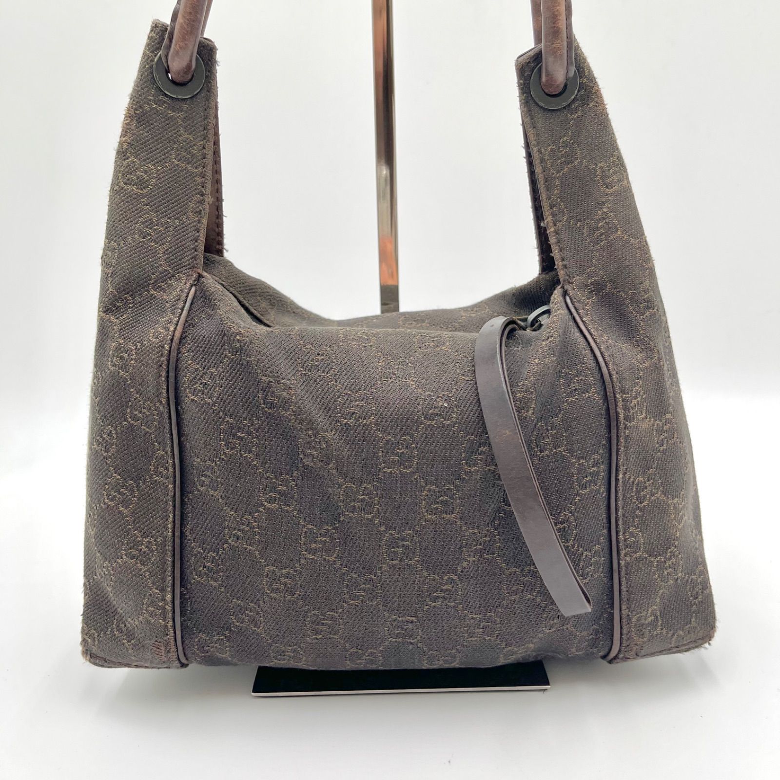 グッチ ワンショルダーバッグ ハンドバック ホーボー GGキャンバス ブラック GUCCI グッチ GGキャンバス ワンショルダーバッグ ボーボーバッグ