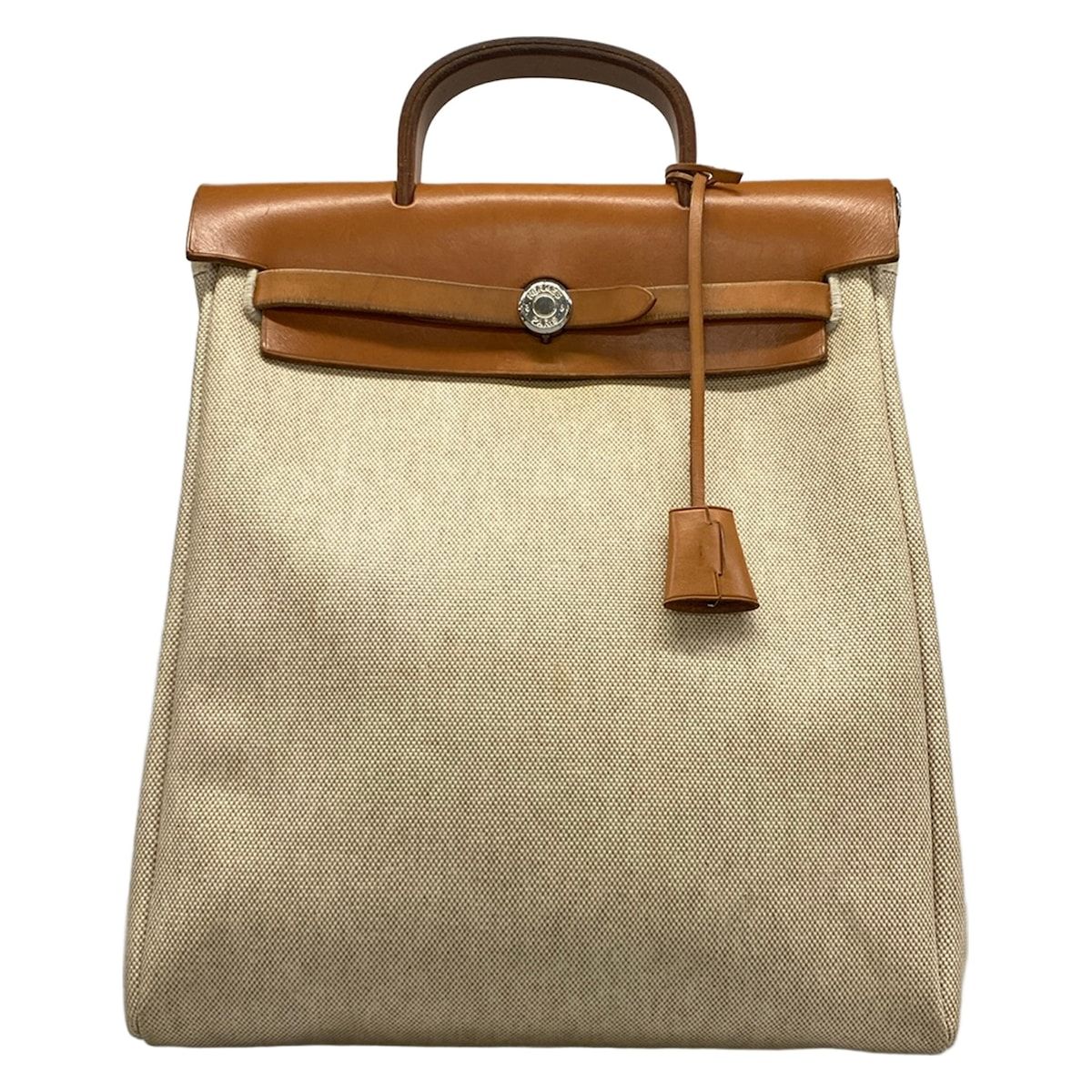 HERMES(エルメス) リュックサック エールバッグアド アイボリー×ブラウン
