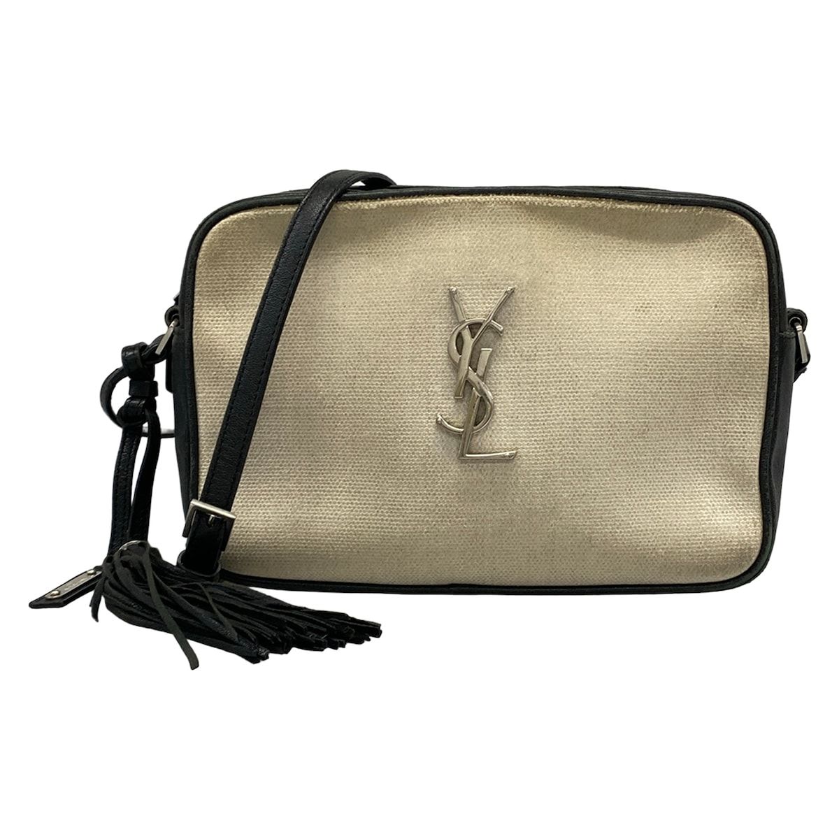 SAINT LAURENT PARIS(サンローランパリ) ショルダーバッグ ルー カメラバッグ 520534 アイボリー×黒 レザー
