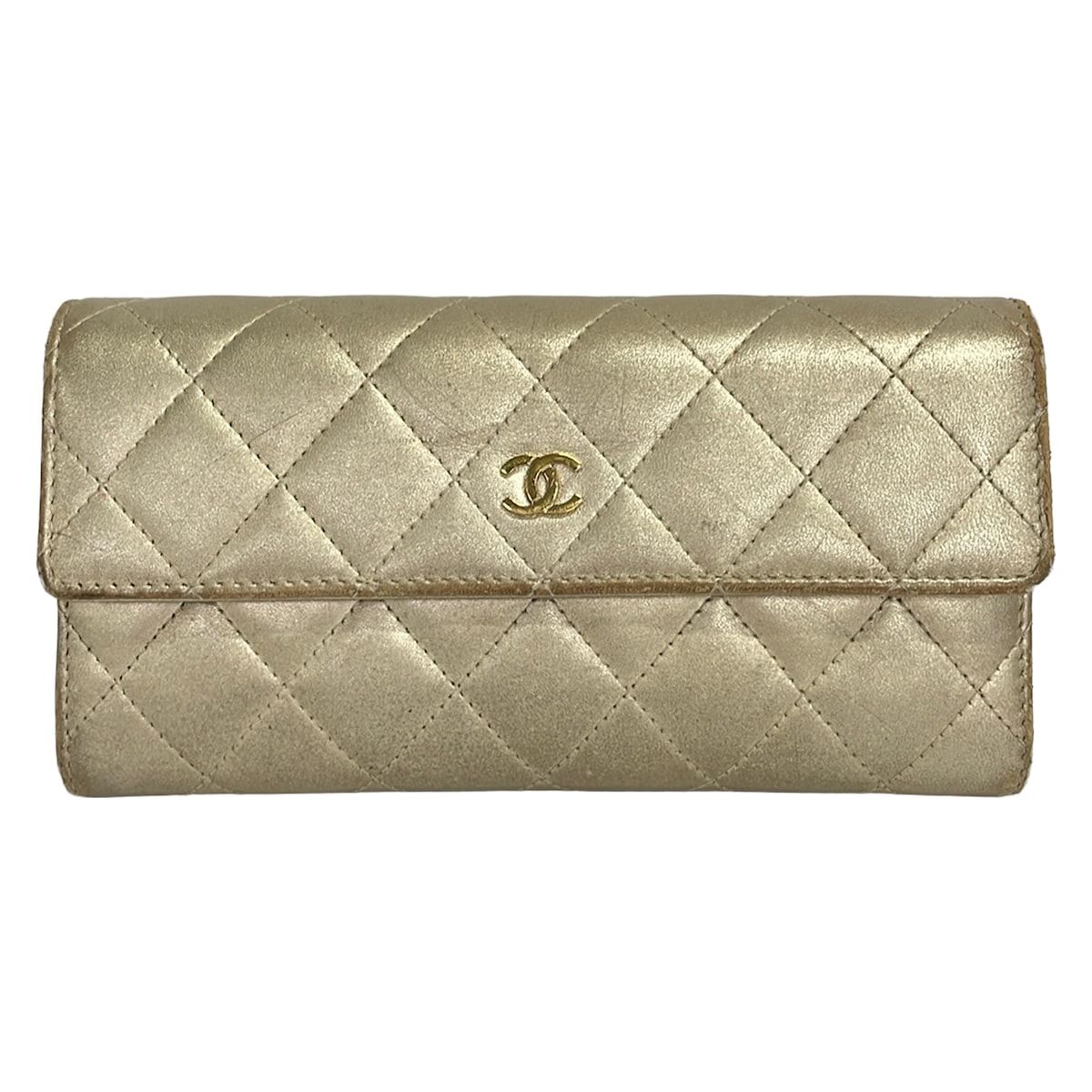 CHANEL(シャネル) 長財布 マトラッセ A50096 ゴールド ラムスキン