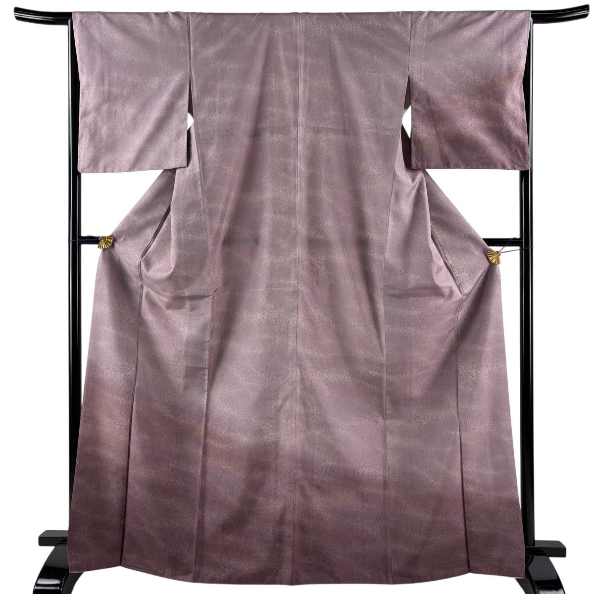 【美品】 付下げ 身丈168cm 裄丈65.5cm M 袷 紬地 霞 ぼかし 薄小豆 正絹 秀品 【中古】
