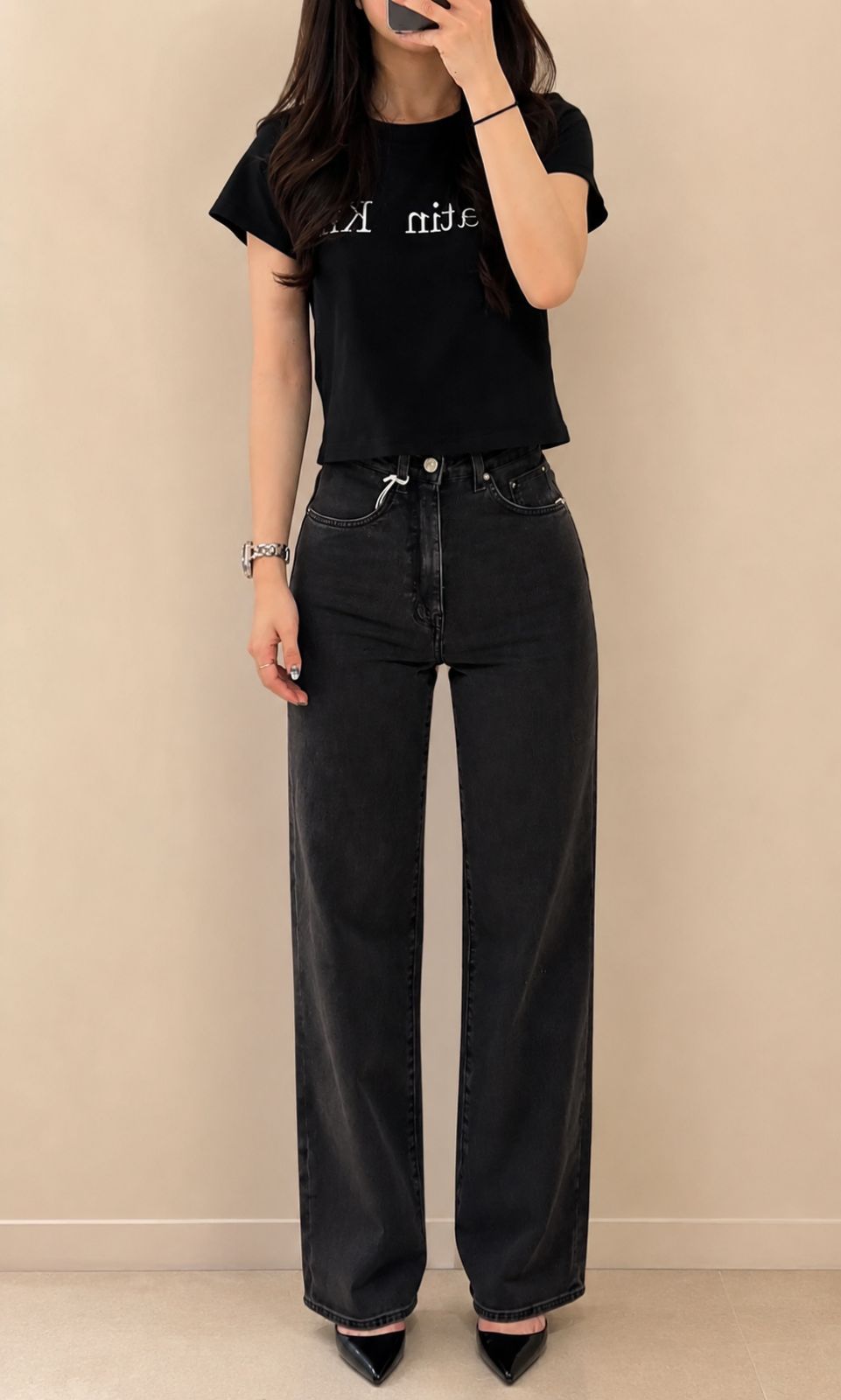 Toteme(トーテム) フレア フィット デニム パンツ グレー ウォッシュ 222-230-743-300