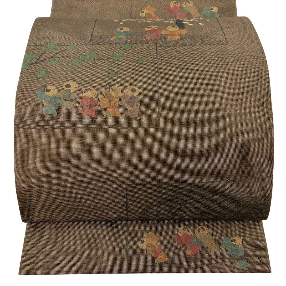 【美品】 袋帯 秀品 木屋太 落款 人物 桜 茶色 六通 正絹 【中古】 6,336円