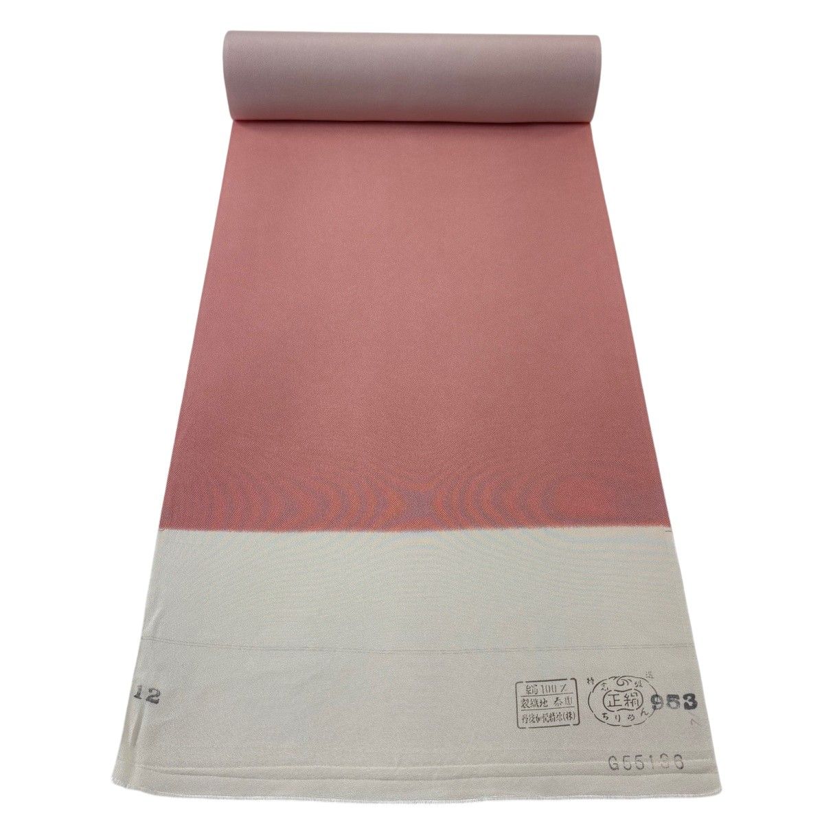 反物 秀品 江戸小紋 鮫文 ピンク 正絹 【中古】