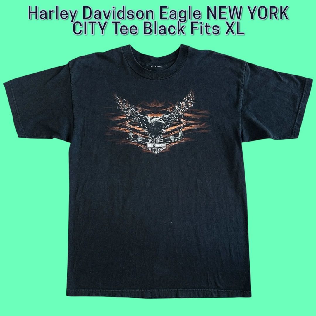 Harley Davidson Eagle NEW YORK CITY Tee Black Fits XL