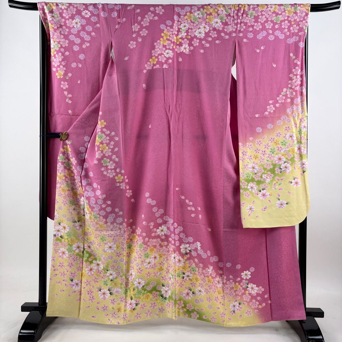 美品 振袖 身丈159.5cm 裄丈66.5cm M 袷 袋帯フルセット 桜