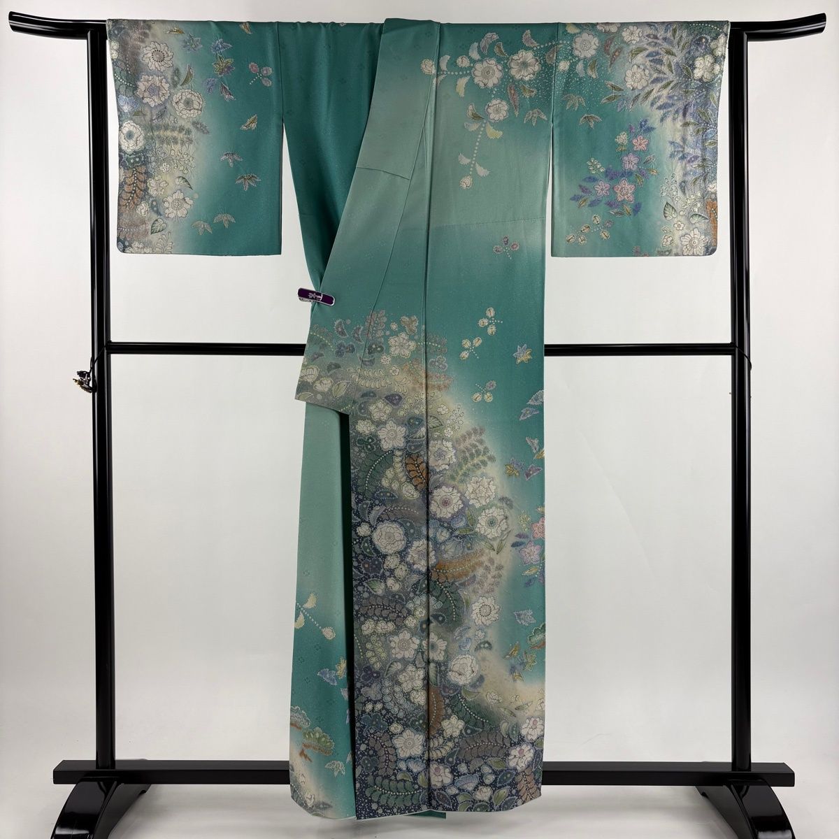 訪問着 身丈158cm 裄丈67cm M 袷 吉乃一廉 落款 辻が花 銀通し ぼかし